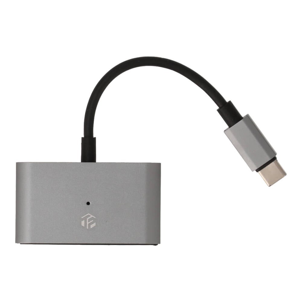 TECHPRO Mul-Function 3 in 1 Type-C Card Reader/USB-Ax1 Grey