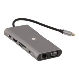 ยูเอสบีฮับ Blue Box 10-in-1 USB Type-C Hub Silver Grey