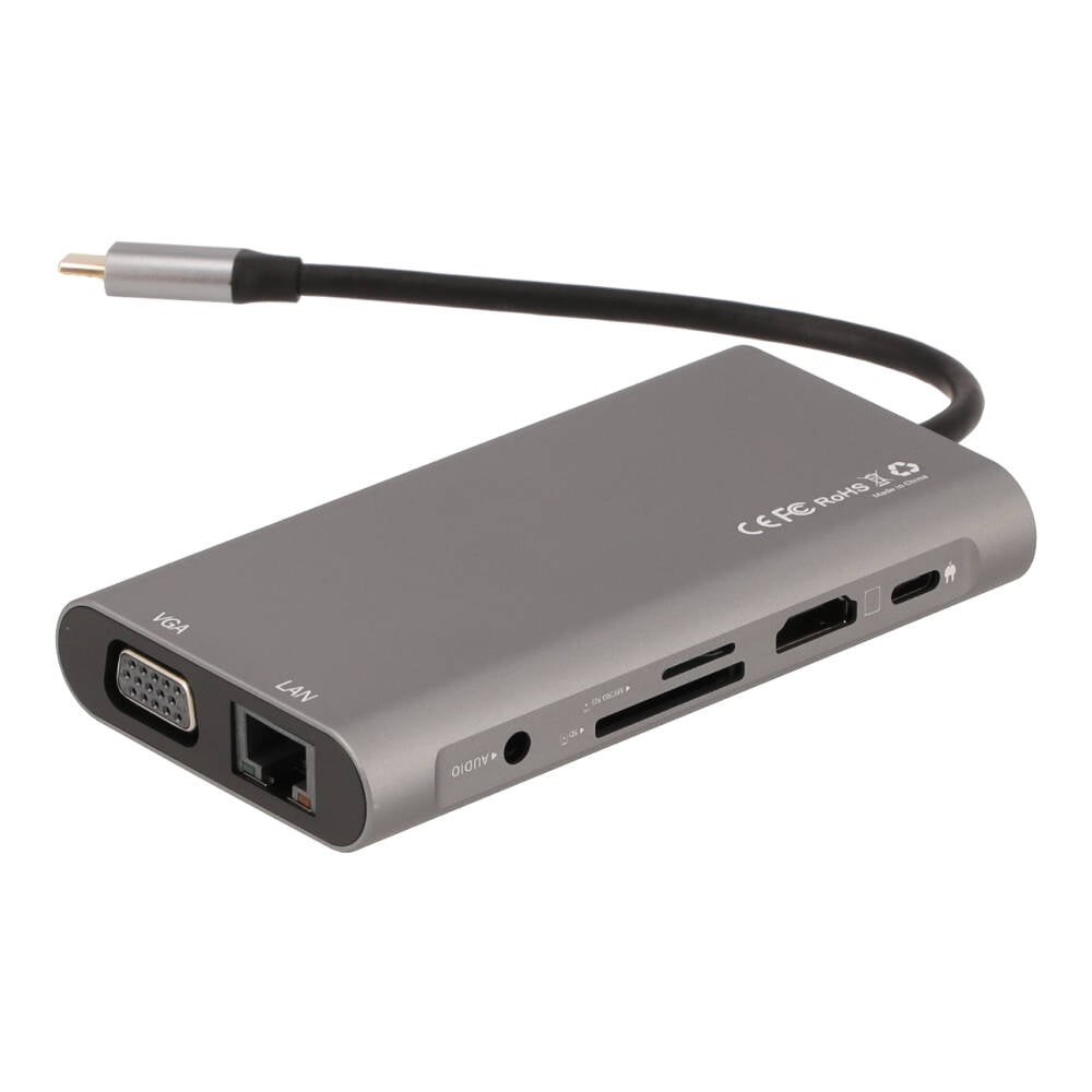 ยูเอสบีฮับ Blue Box 10-in-1 USB Type-C Hub Silver Grey