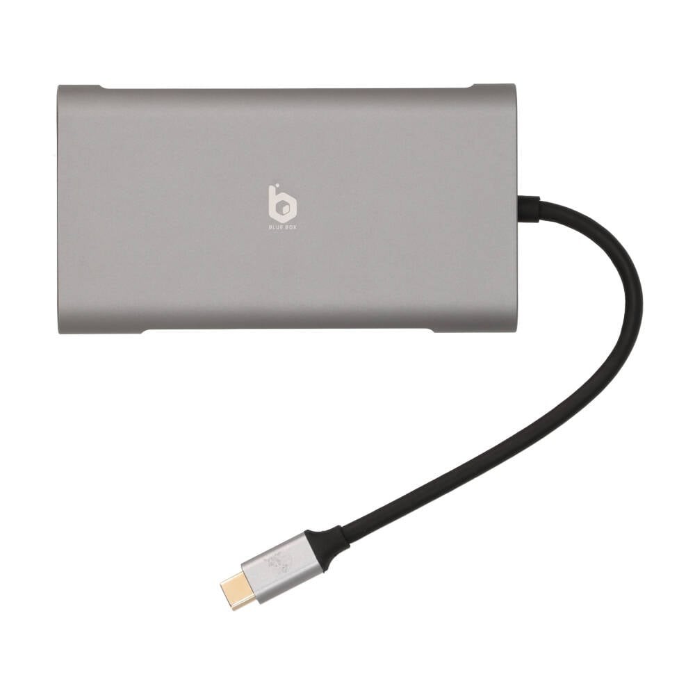 ยูเอสบีฮับ Blue Box 10-in-1 USB Type-C Hub Silver Grey