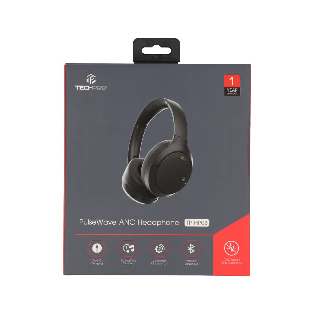 หูฟังไร้สาย TECHPRO PulseWave ANC TP-HP03 Black