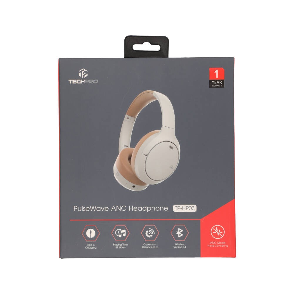 หูฟังไร้สาย TECHPRO PulseWave ANC TP-HP03 Misty Walnut