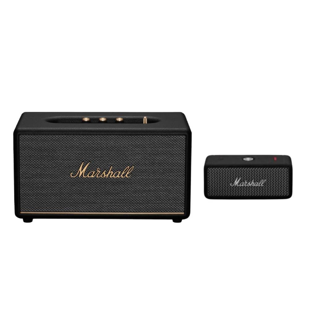ลำโพงบลูทูธ MARSHALL Stanmore III Black x Emberton II Black and Steel (Bundle Pack)