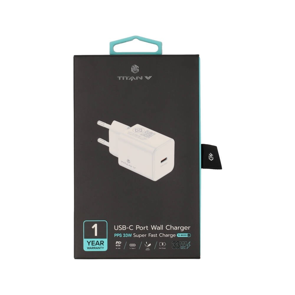 อะแดปเตอร์ TITANV Wall USB Charger 1 USB-C (PD/PPS33W) GaN White (TI-WC03) (TISI)