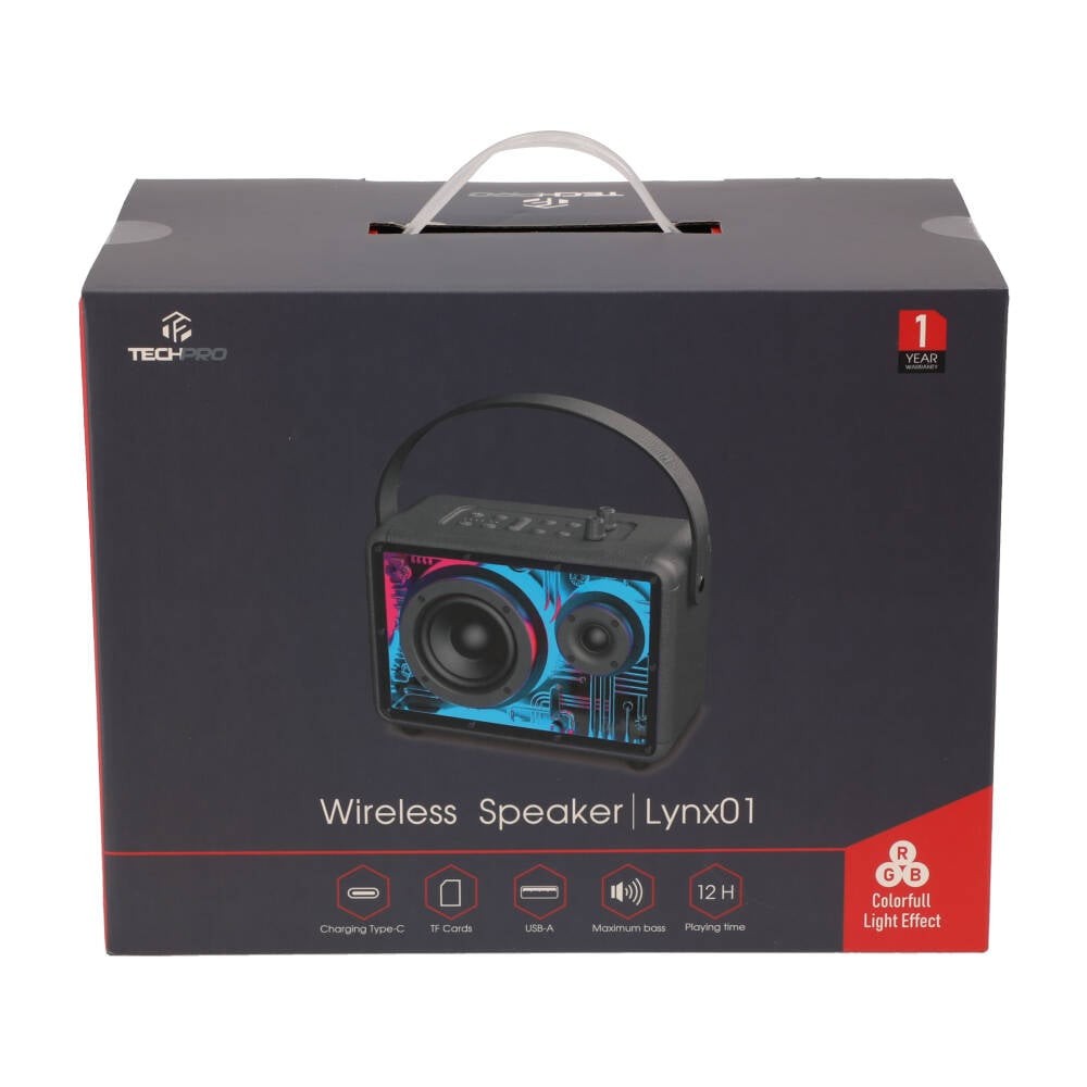 ลำโพง TECHPRO Wireless Speaker RGB Lynx01 Black