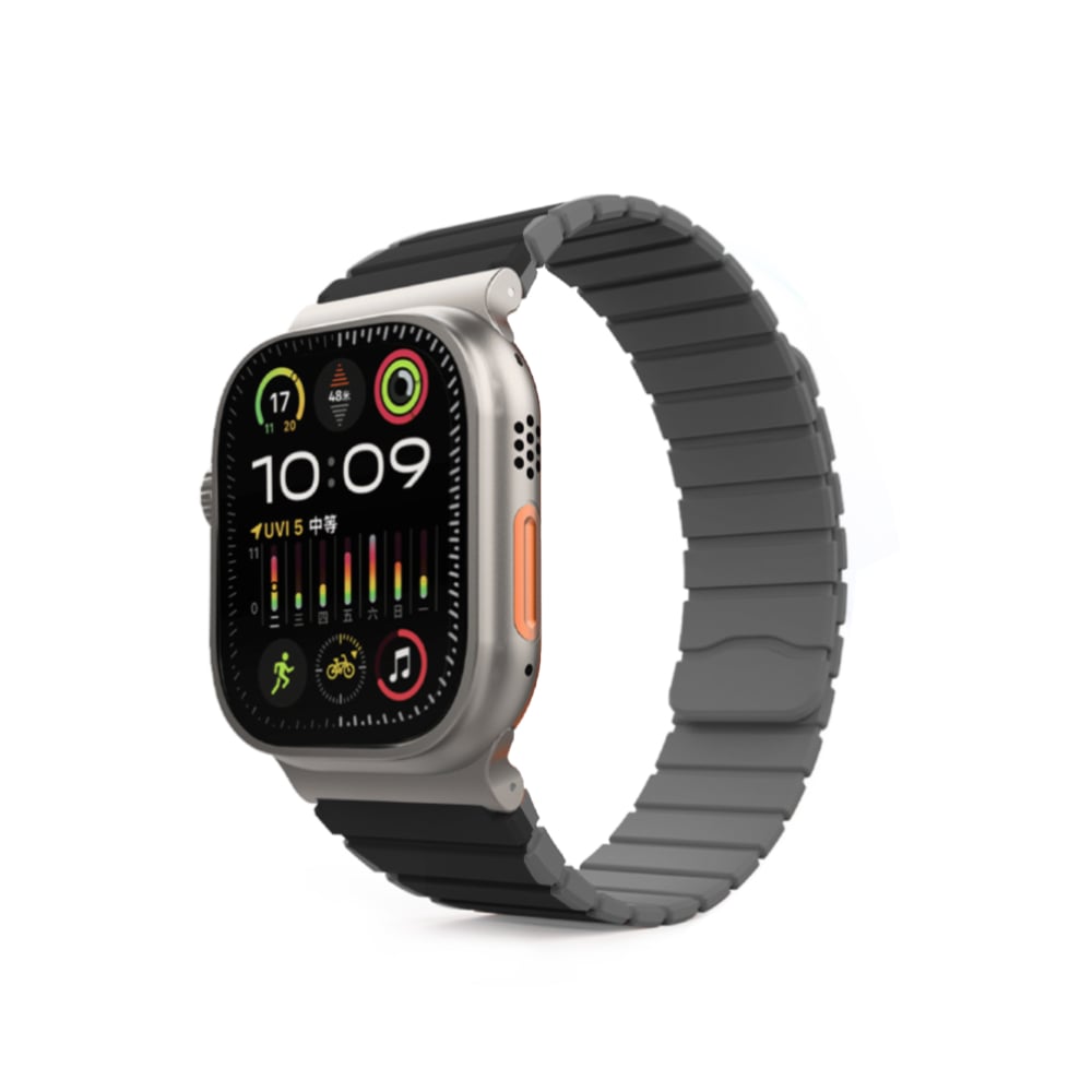 Mutural สาย Apple Watch Strap Series 6,7,8,9,10,Ultra (42/44/45/46/49mm) XuanSe Grey Black