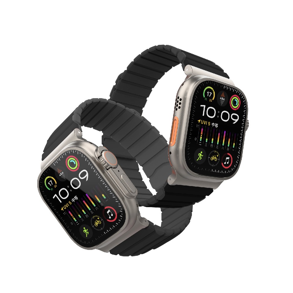 Mutural สาย Apple Watch Strap Series 6,7,8,9,10,Ultra (42/44/45/46/49mm) XuanSe Grey Black