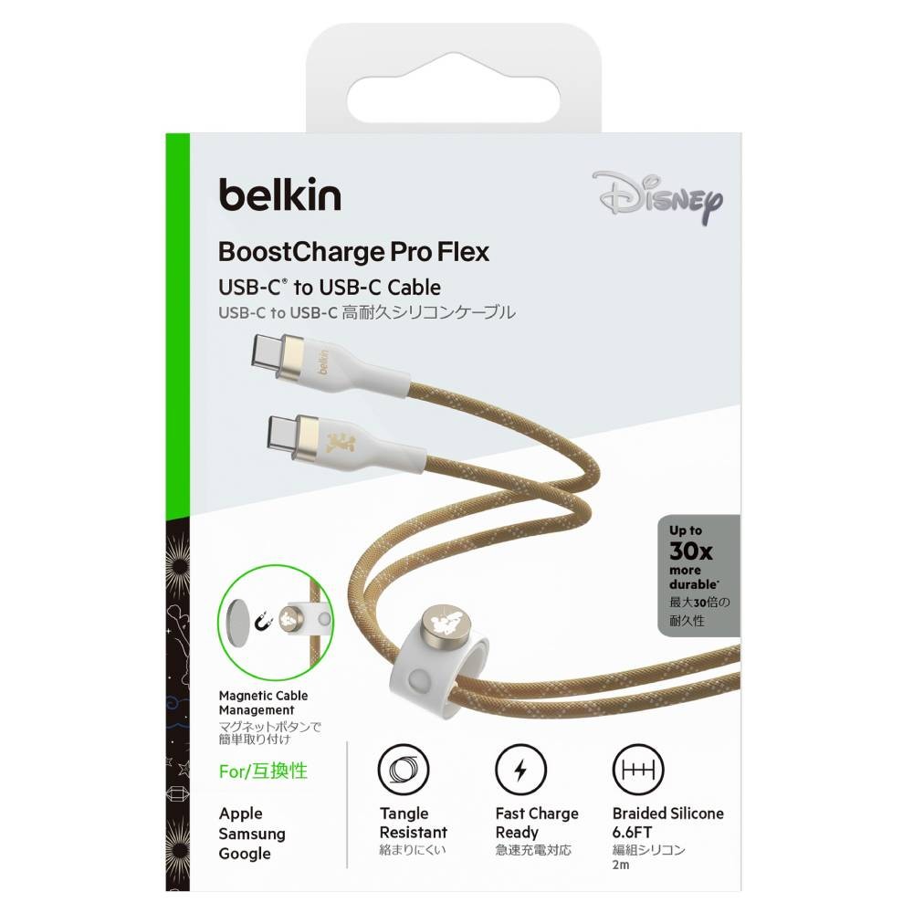 สายชาร์จ Belkin USB-C to USB-C Cable 60W 2M. White - Mickey Mouse