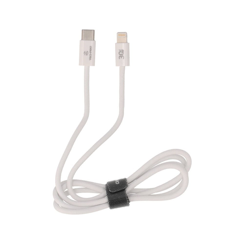 สายชาร์จ TECHPRO USB-C to Lightning 30W 1M Knitting White (TP-C05)