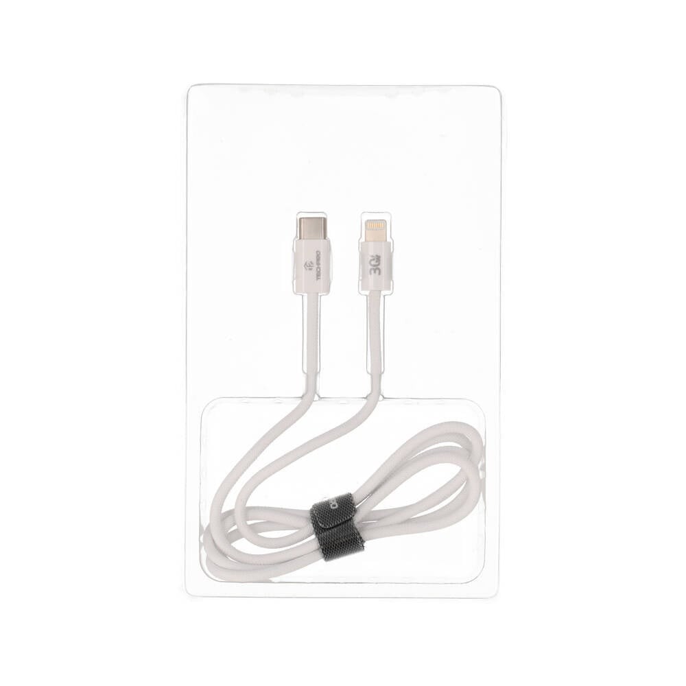 สายชาร์จ TECHPRO USB-C to Lightning 30W 1M Knitting White (TP-C05)