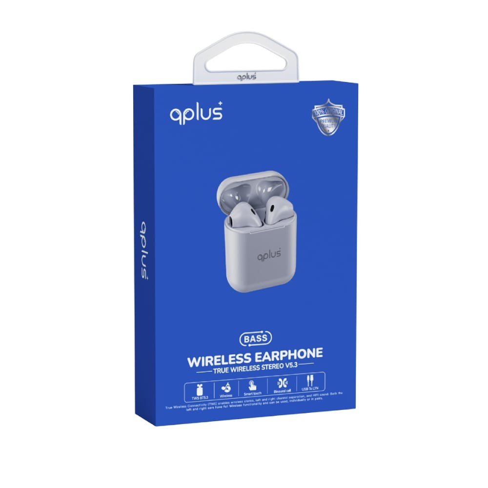 หูฟังไร้สาย QPLUS BT12 V5.3 Grey
