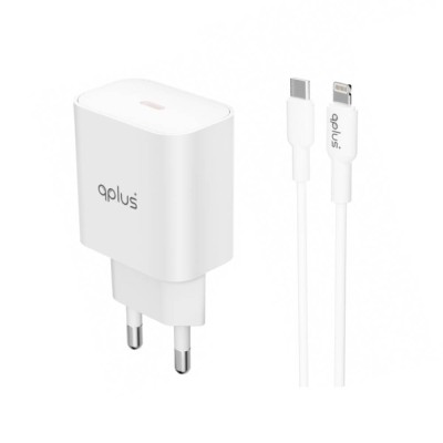 อะแดปเตอร์ QPLUS Wall Charger 1 USB-C 20W พร้อมสายชาร์จ USB-C to Lightning 1 เมตร