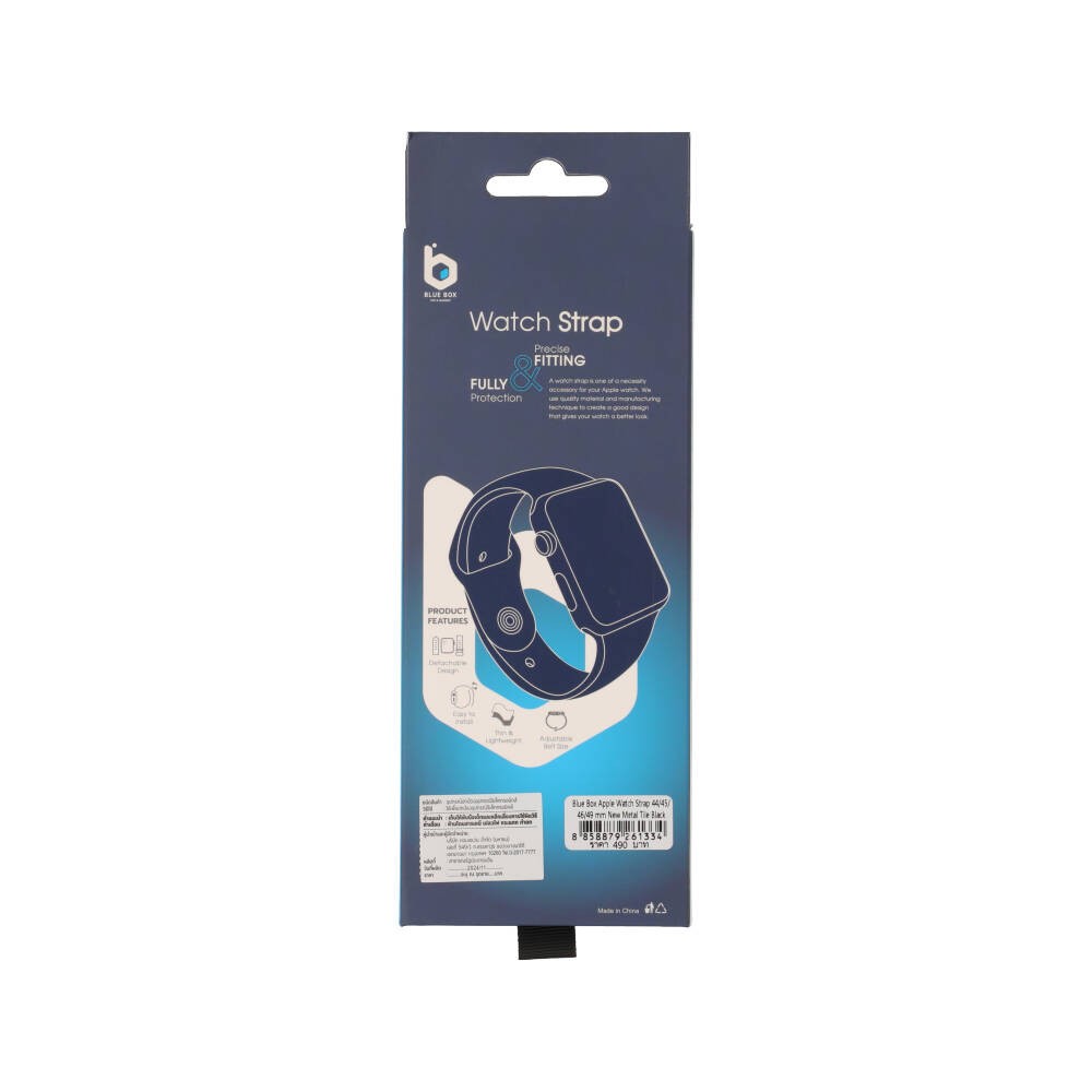 Blue Box สาย Apple Watch Strap Series 6,7,8,9,10,11,SE1,SE2,Ultra (44/45/46/49mm) New Metal Tile Black