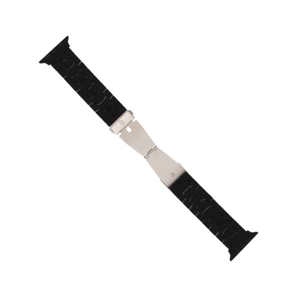 Blue Box สาย Apple Watch Strap Series 6,7,8,9,10,11,SE1,SE2,Ultra (44/45/46/49mm) Webbing Rubber Black