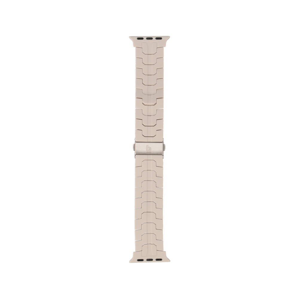 Blue Box สาย Apple Watch Strap Series 6,7,8,9,10,SE1,SE2 (39/40/41/42mm) Webbing Rubber Cream
