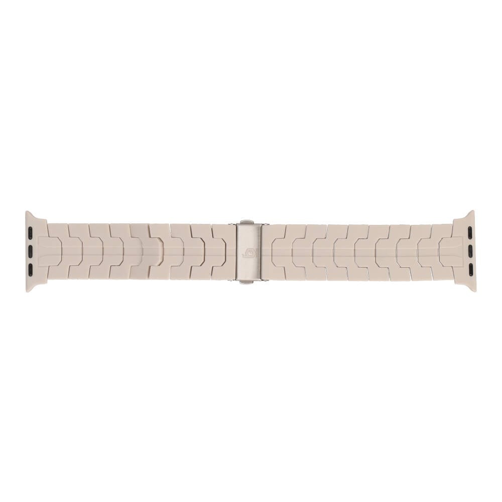 Blue Box สาย Apple Watch Strap Series 6,7,8,9,10,SE1,SE2 (39/40/41/42mm) Webbing Rubber Cream