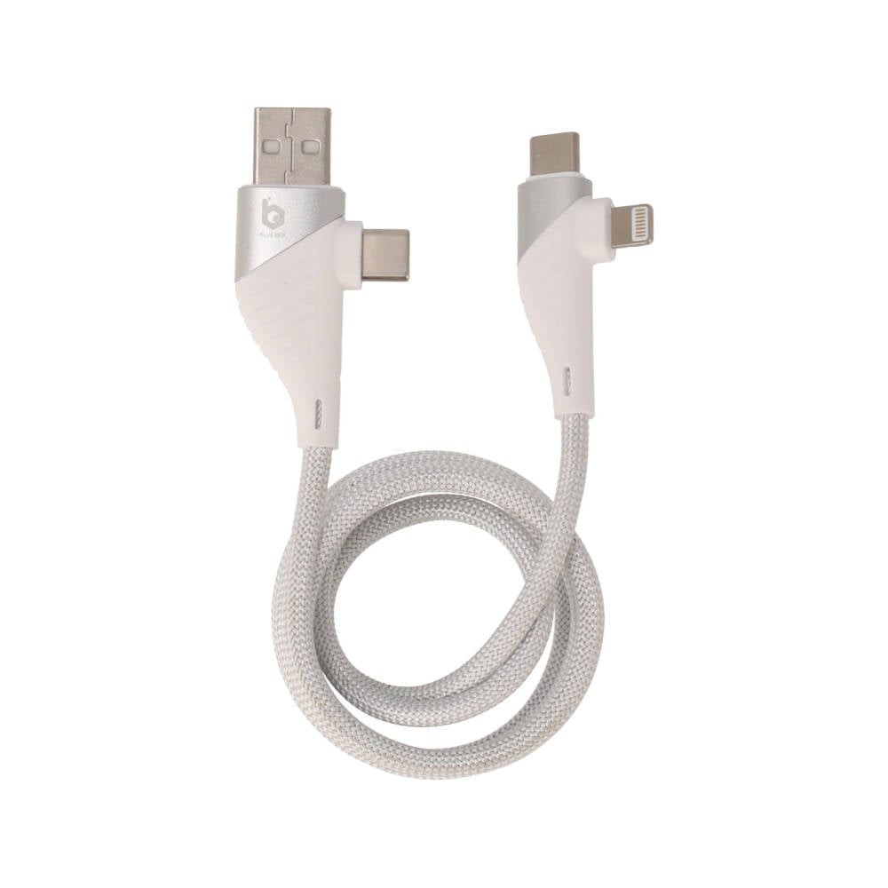 สายชาร์จ Blue Box 4-in-1 Multifunctional Magnetic Cable Braided Data 1M. White (BB-C09)