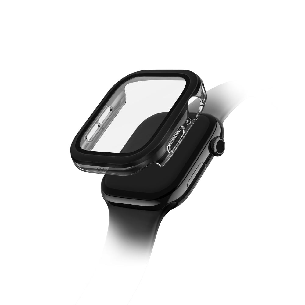 Uniq เคส Apple Watch Series 10 (42mm) Voute Tempered Glass Screen - Jet Black