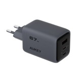 อะแดปเตอร์ AUKEY Wall USB Charger 1 USB-A / 2 USB-C (PD67W) GaN Gray (PA-C3) (TISI)