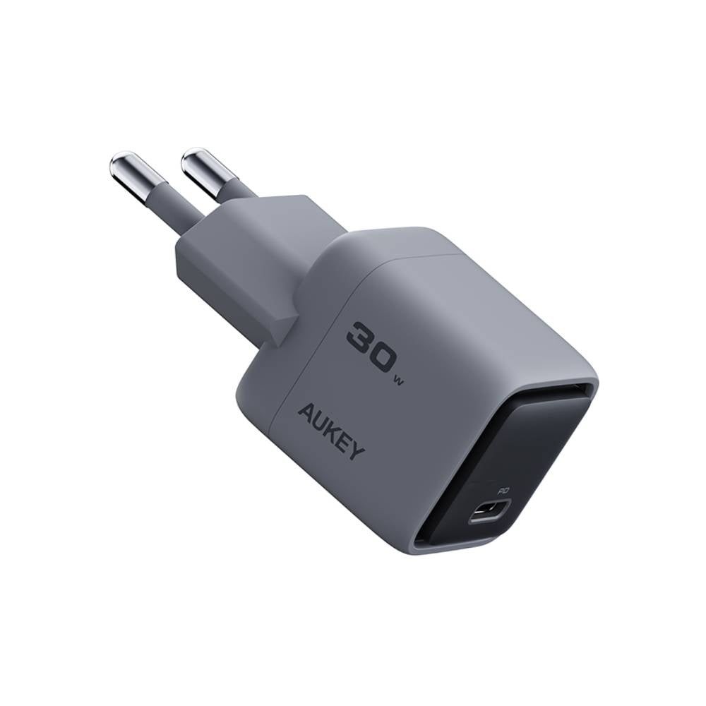 อะแดปเตอร์ AUKEY Wall USB Charger 1 USB-C (PD30W) GaN Gray (PA-C1) (TISI)