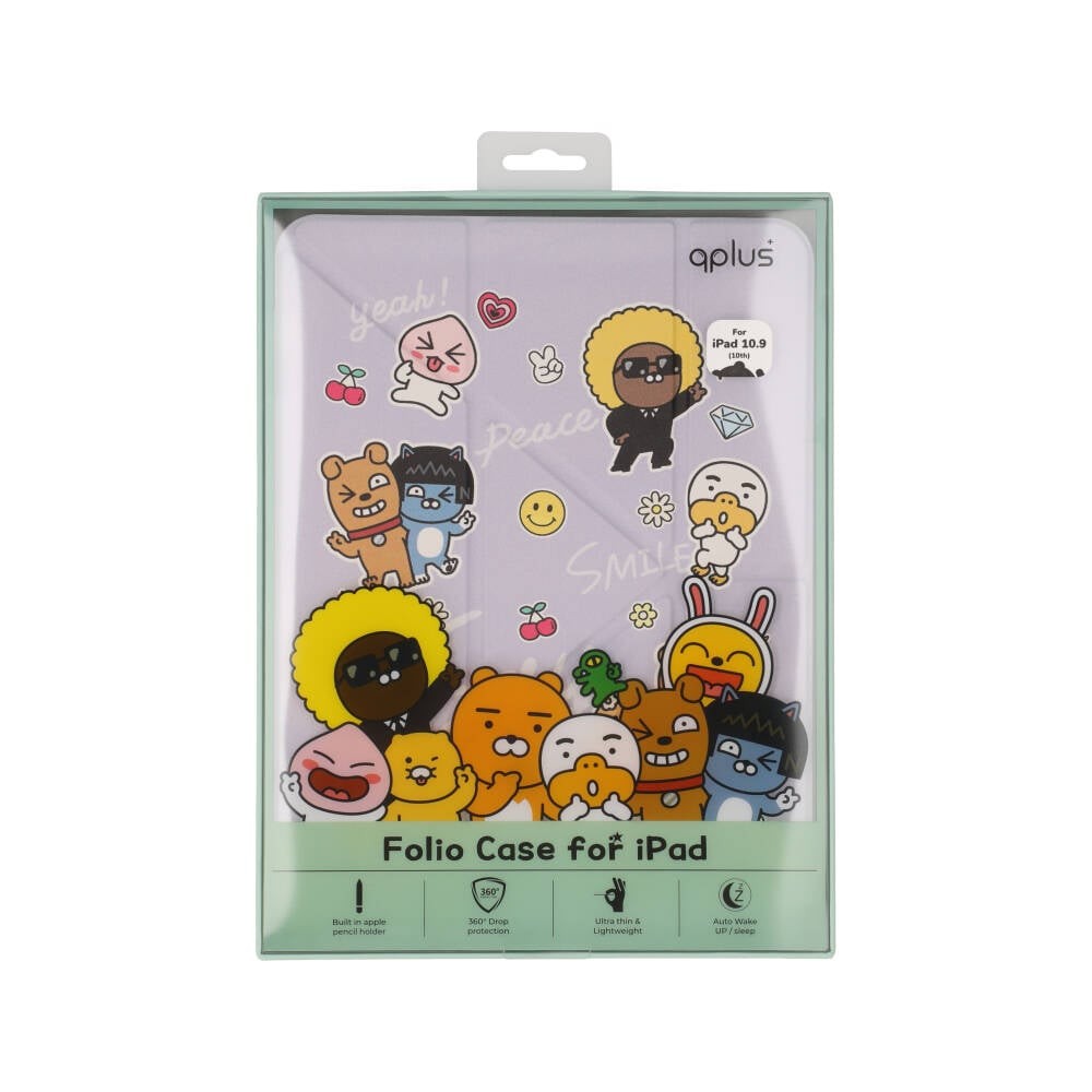 QPLUS x KAKAO Friends เคส iPad Gen 11 (2025)/Gen 10 Y Model Say Cheese Purple