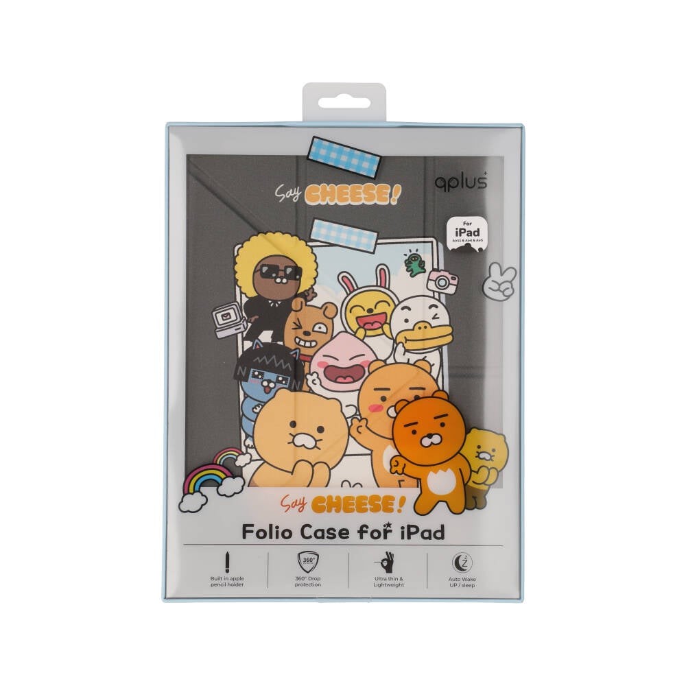 QPLUS x KAKAO & Friends เคส iPad Air 11" M3 (2025)/iPad Air 11" M2/iPad Air 5/4 Y Model Say Cheese Grey