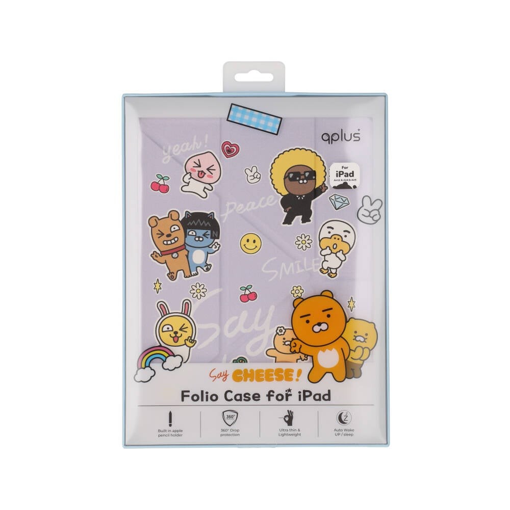 QPLUS x KAKAO & Friends เคส iPad Air 11" M3 (2025)/iPad Air 11" M2/iPad Air 5/4 Y Model Say Cheese Purple