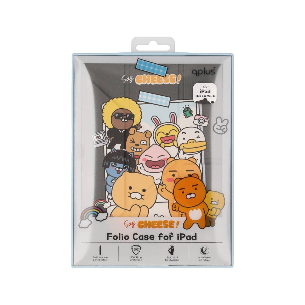 QPLUS x KAKAO & Friends เคส iPad Mini7/6 (2024) Y Model Say Cheese Grey