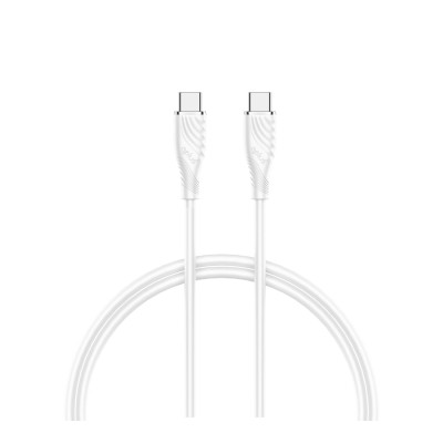 สายชาร์จ QPLUS USB-C to USB-C Cable 60W 1M. T3 White