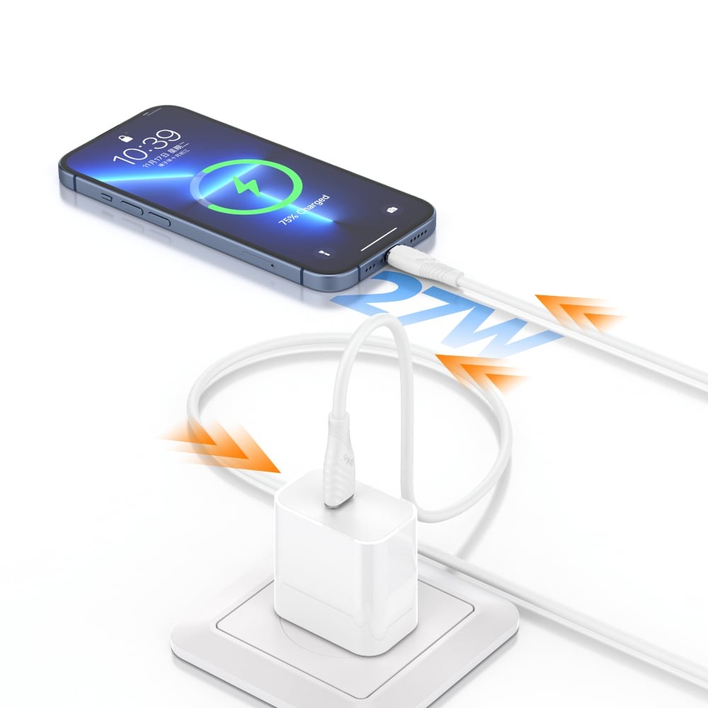 สายชาร์จ QPLUS USB-C to Lightning Cable 27W 1M. White (L3)