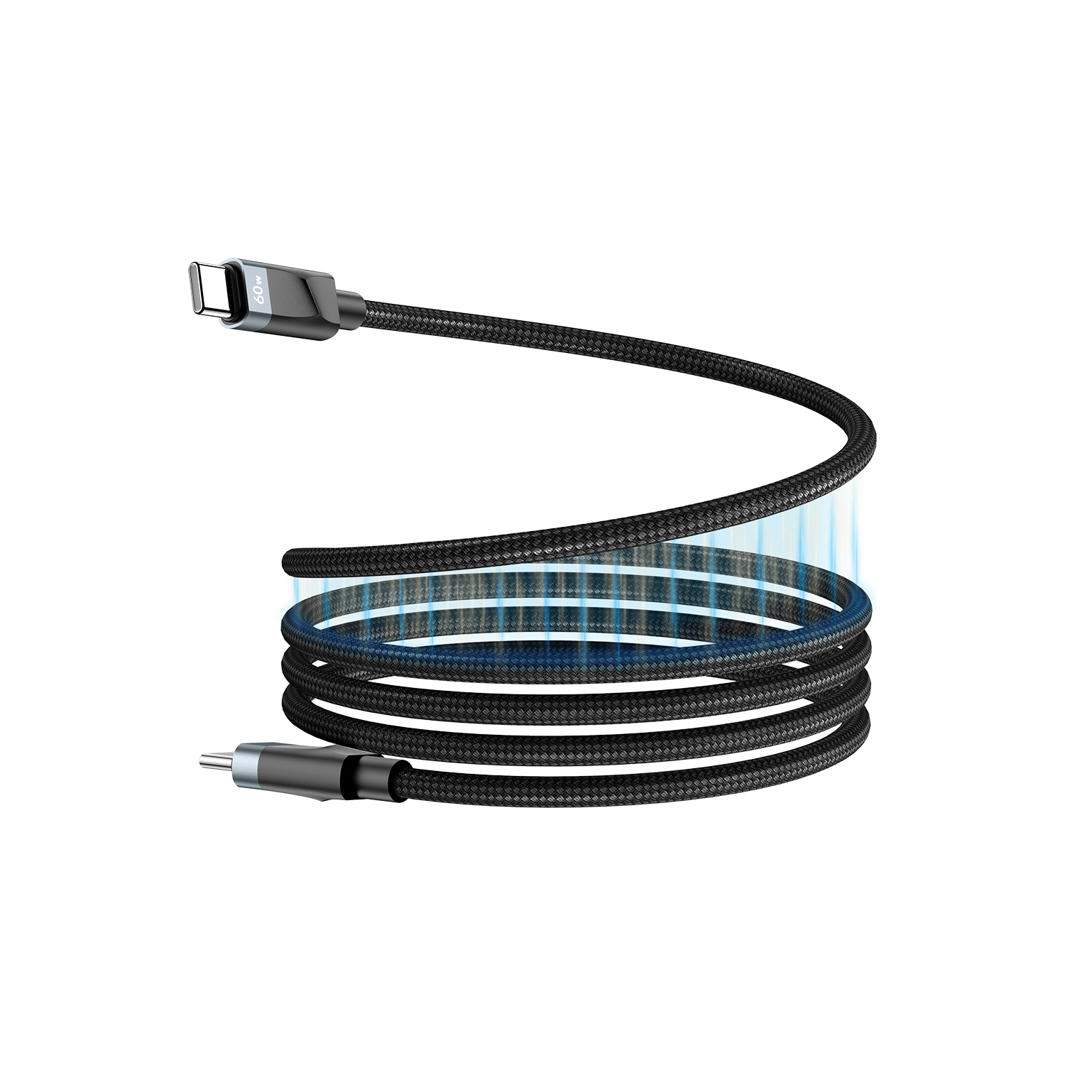 สายชาร์จ ALPHA.X USB-C to USB-C Cable Magnetic 60W 1M. ALU-CC14 Black