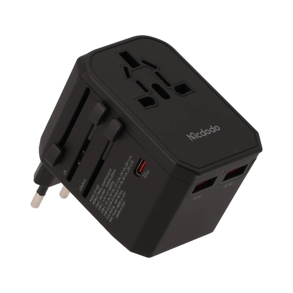 หัวแปลงปลั๊กไฟ Mcdodo Universal Travel Adapter (UK/US/EU/AU) 33W 1C+2A+1AC