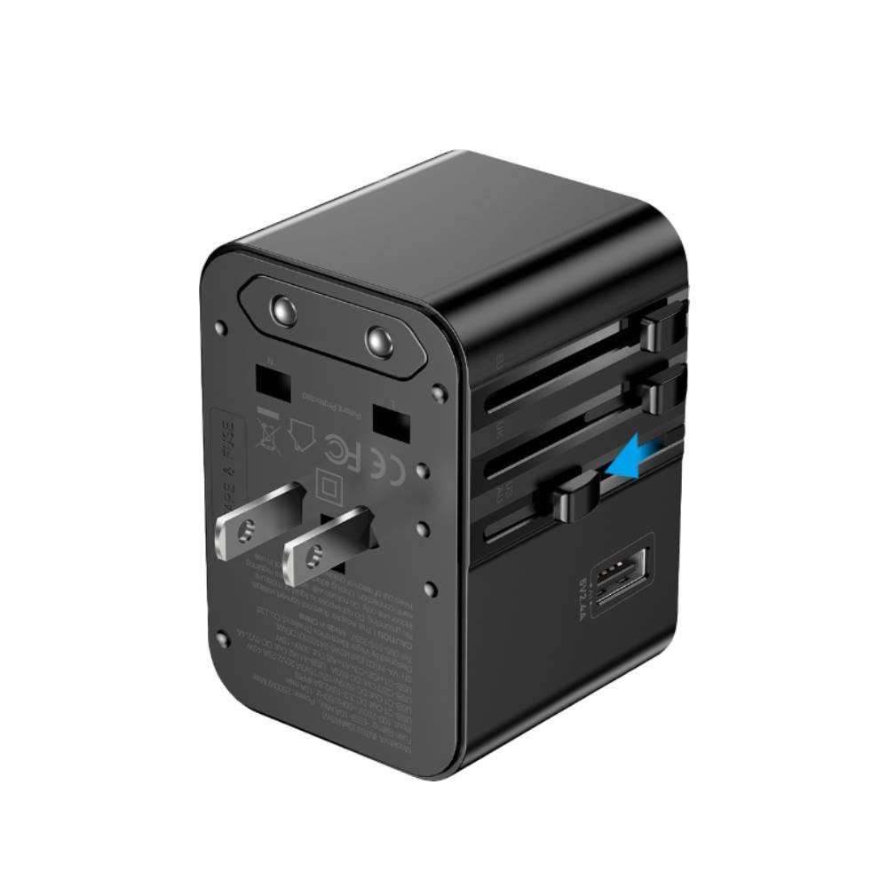 หัวแปลงปลั๊กไฟ Veger Multifunction Universal Travel Adapter 45W VA-INT03 (GaN45W) Black