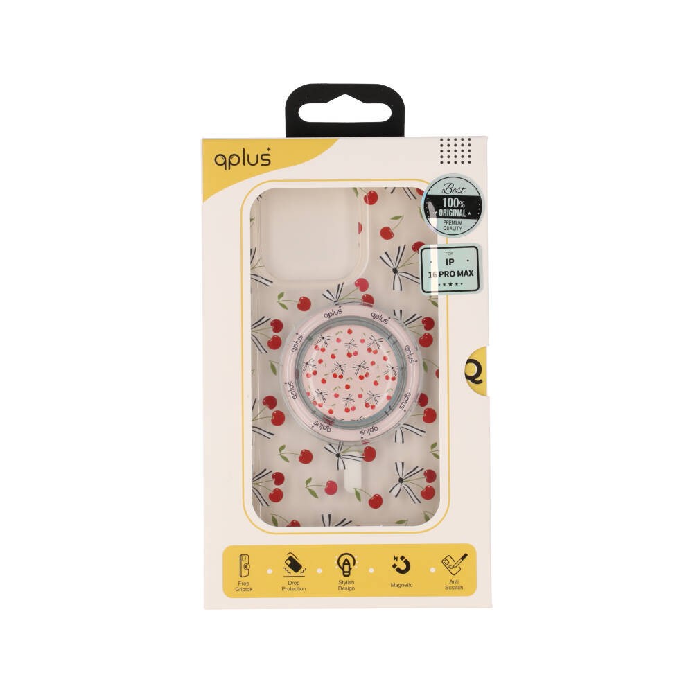 เคส QPLUS iPhone 16 Pro Max Cherry Bow Bliss with Magnetic Griptok