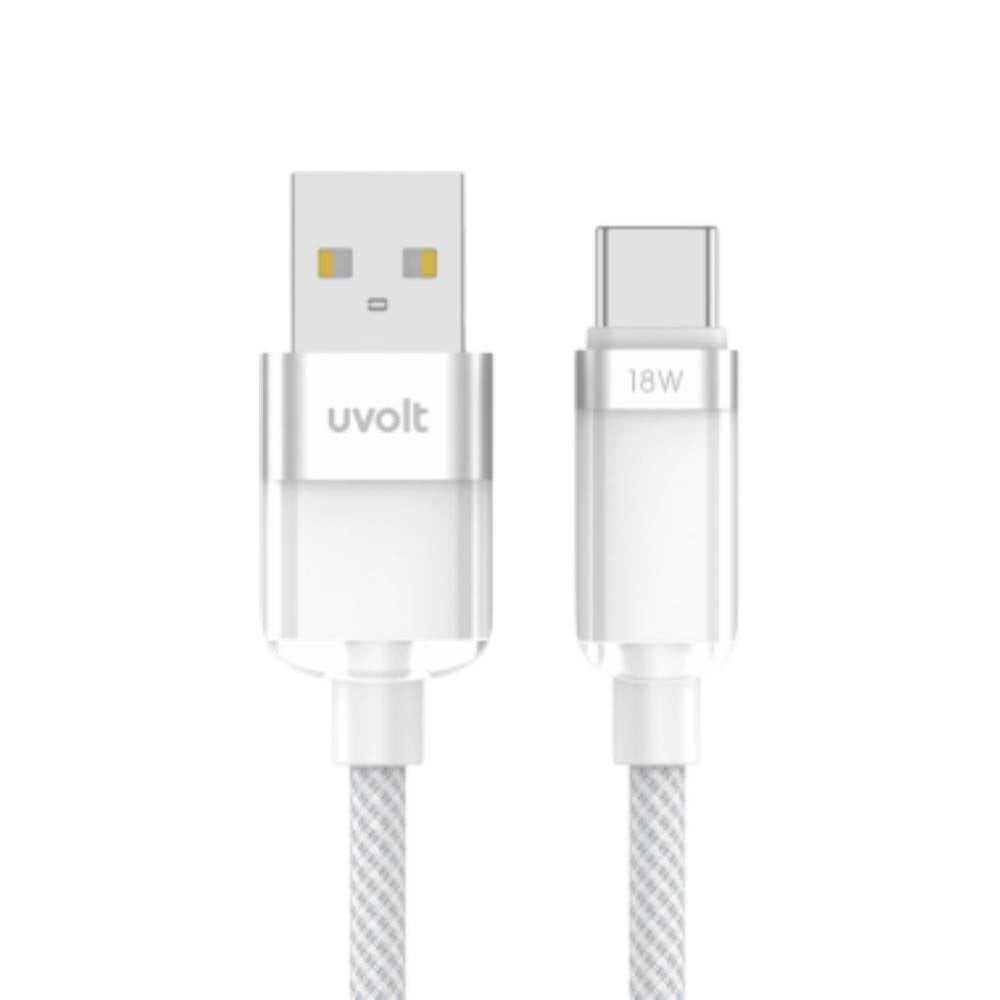 สายชาร์จ UVOLT USB-A to USB-C DATA Cable 18W 1.2M White