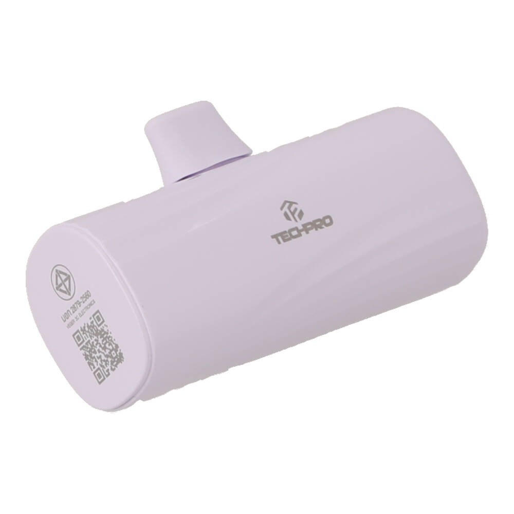 พาวเวอร์แบงค์ TECHPRO 5000 mAh Lightning PD (TP-PB5L) Purple