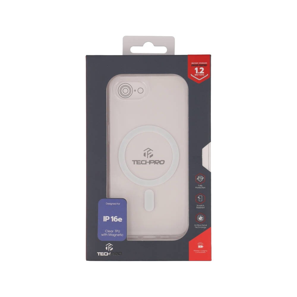 เคส TECHPRO iPhone 16e/17e TPU Transparent with Magnetic