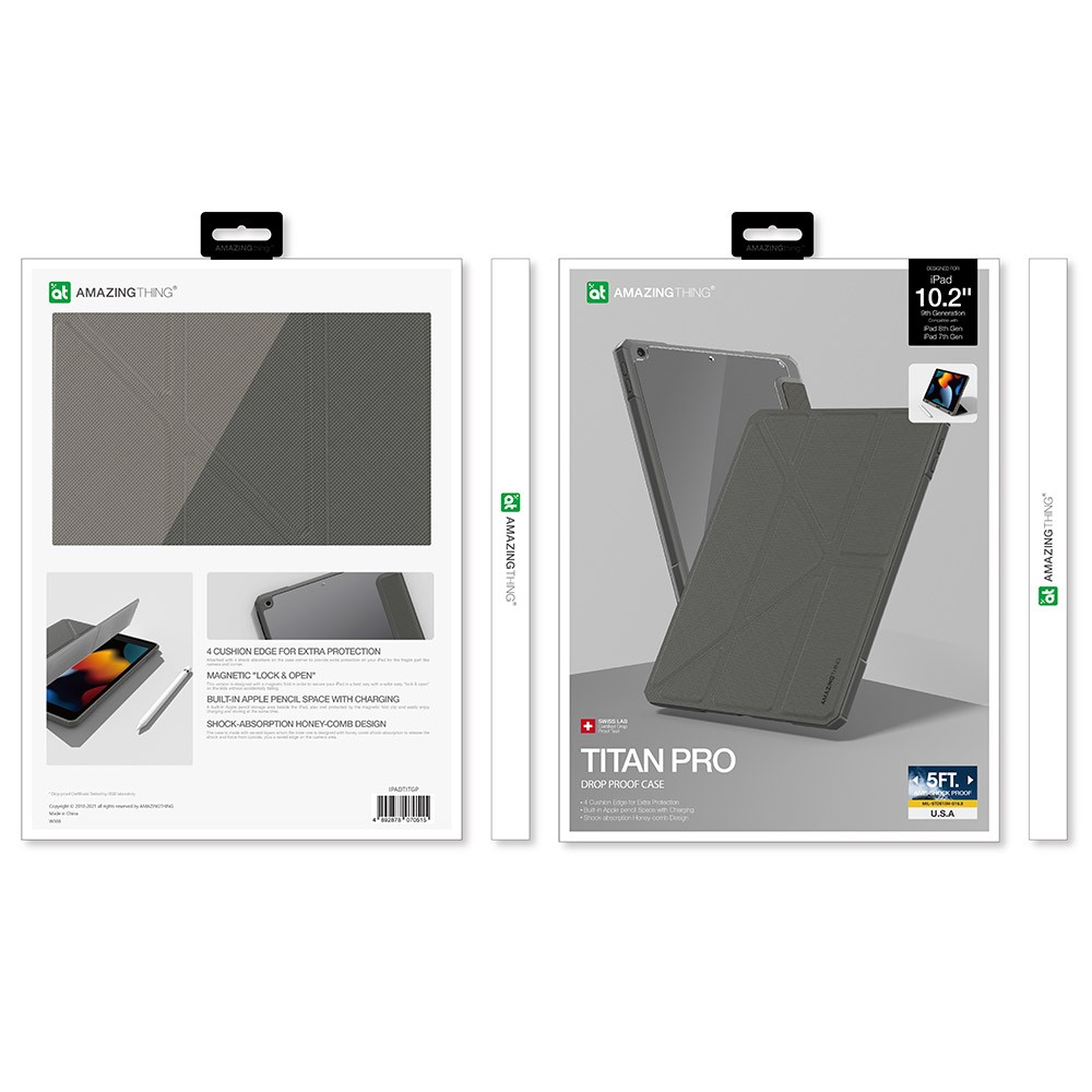 เคส AMAZINGthing iPad Gen 9 (2021) / Gen 8 (2020) Titan Pro Folio Case-Dark Grey