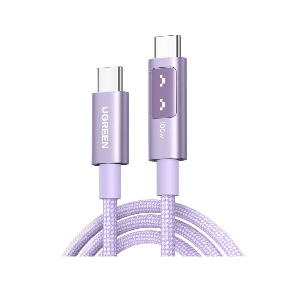 สายชาร์จ Ugreen USB-C to USB-C Cable Nylon 100W 1M. Robot Purple (65092)