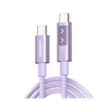 สายชาร์จ Ugreen USB-C to USB-C Cable Nylon 100W 1M. Robot Purple (65092)