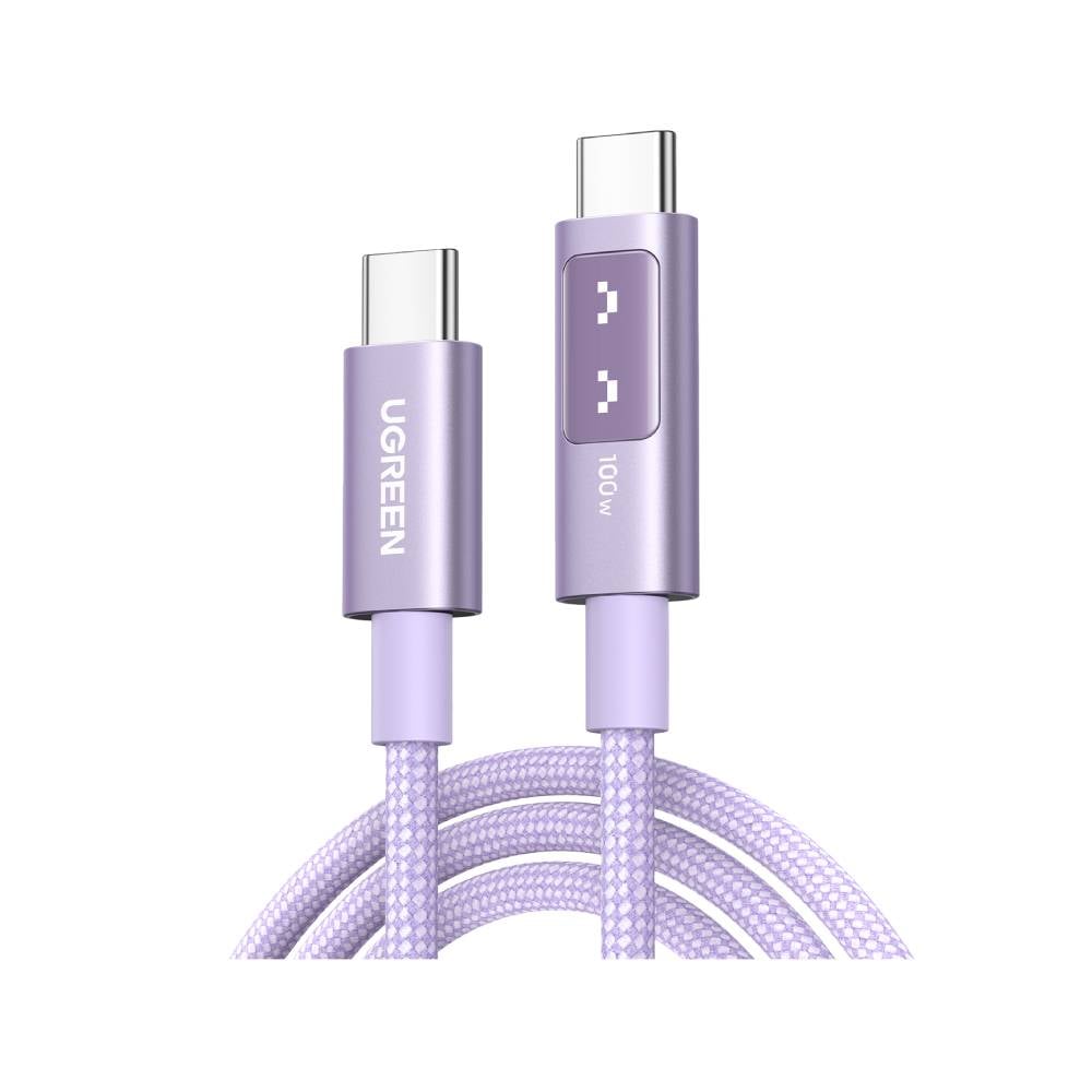 สายชาร์จ Ugreen USB-C to USB-C Cable Nylon 100W 1M. Robot Purple (65092)