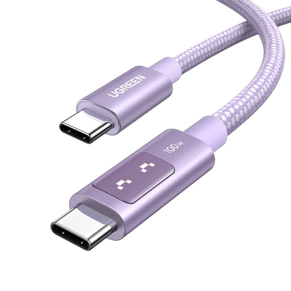 สายชาร์จ Ugreen USB-C to USB-C Cable Nylon 100W 1M. Robot Purple (65092)