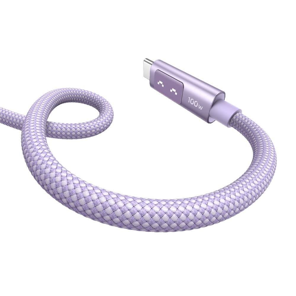 สายชาร์จ Ugreen USB-C to USB-C Cable Nylon 100W 1M. Robot Purple (65092)