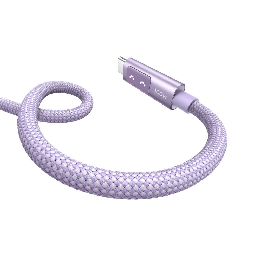 สายชาร์จ Ugreen USB-C to USB-C Cable Nylon 100W 2M. Robot Purple (65216)