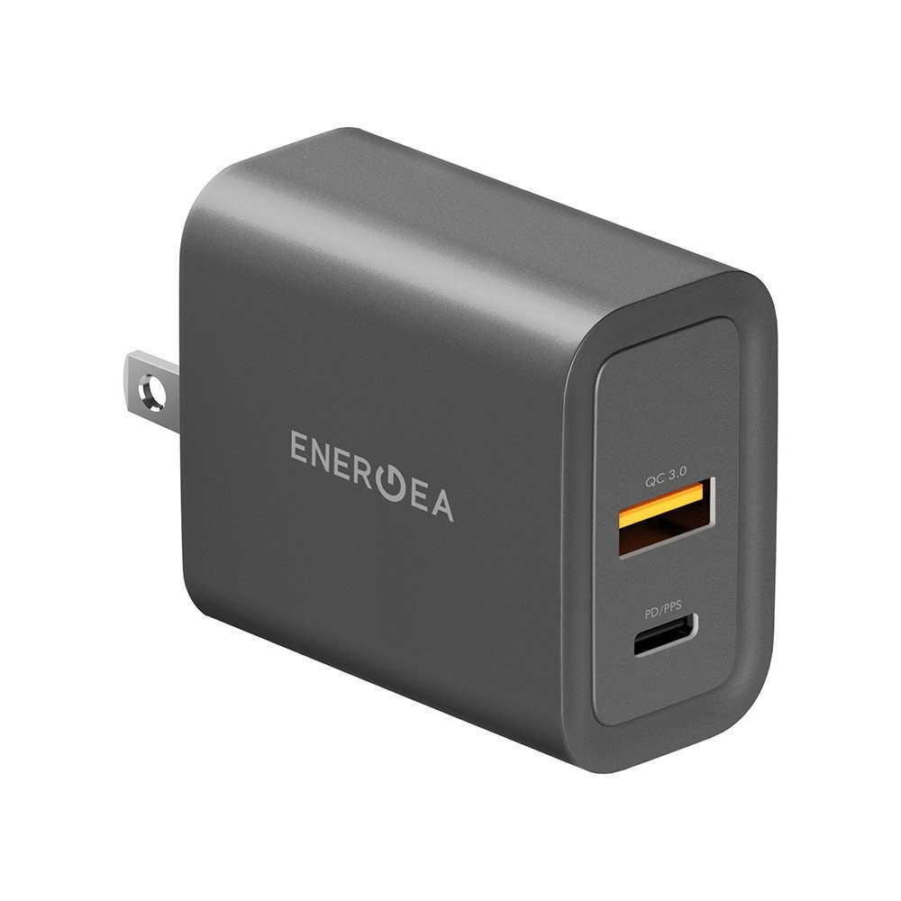 Energea Wall USB Charger 1 USB-A (QC3.0A) / 1 USB-C (PD25W) Gunmetal