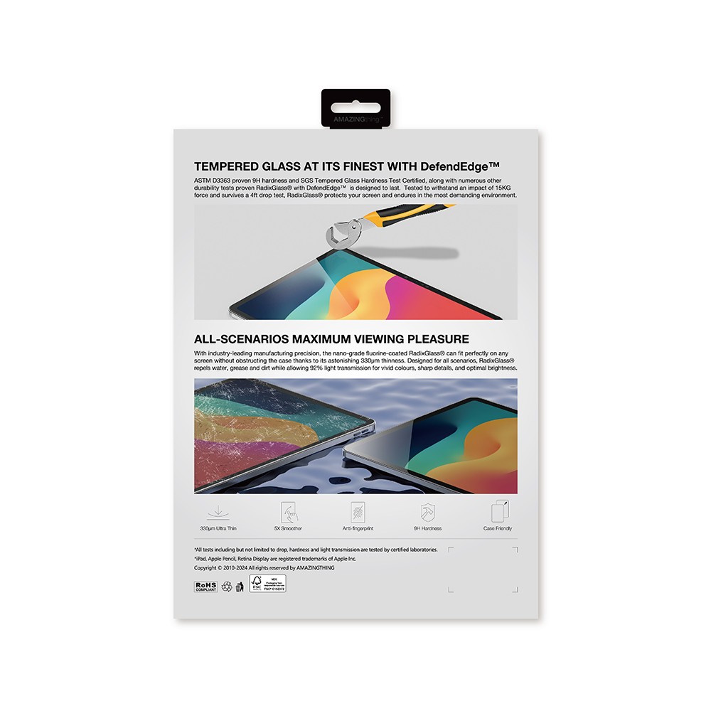 ฟิล์มกันรอย AMAZINGthing Tempered Glass iPad Pro 13" M4 (2024) Matte Radix