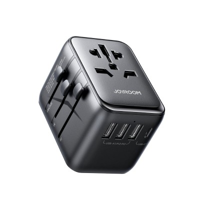 หัวแปลงปลั๊กไฟ JOYROOM Universal Travel Adapter 17W JR-TCW01 Black