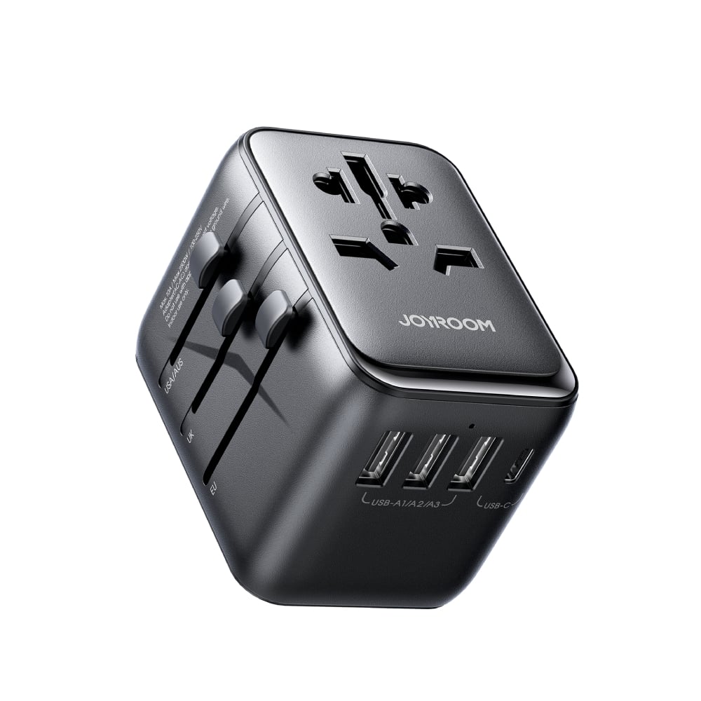 หัวแปลงปลั๊กไฟ JOYROOM Universal Travel Adapter 17W JR-TCW01 Black