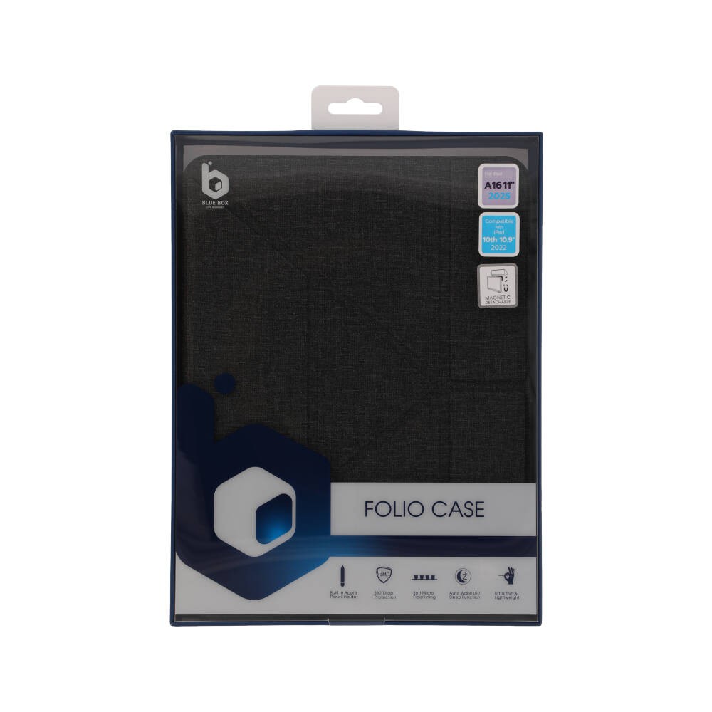 เคส Blue Box iPad Gen 11 (2025)/Gen 10 Y Model Magnetic Detachable Black