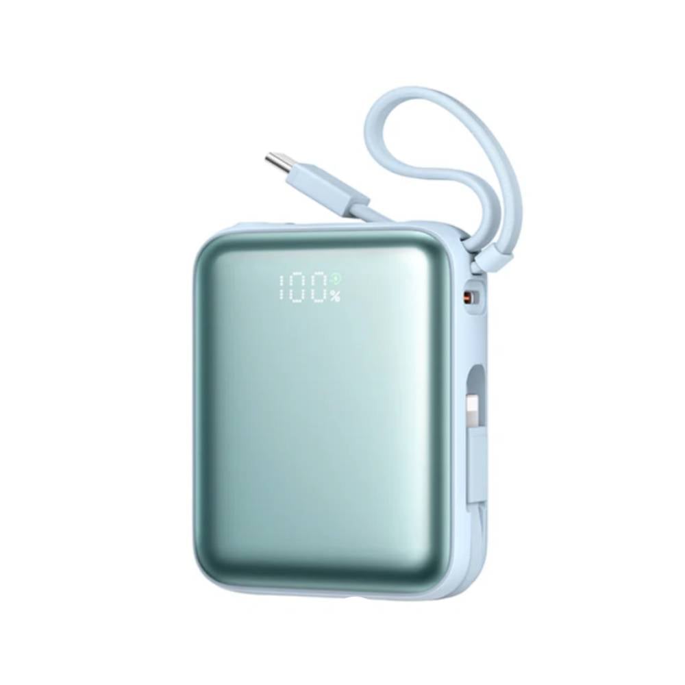 พาวเวอร์แบงค์ JOYROOM 10000mAh mini Dual Cables (JR-PBF27 22.5W) Blue (CCC)
